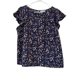 Monteau Women's Navy Floral  Top, XL